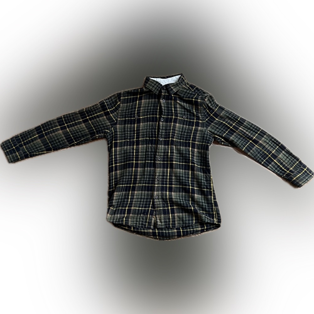 Vintage Roebuck & Co. Flannel Shirt Small Green Yellow Plaid Heritage Supply Co.